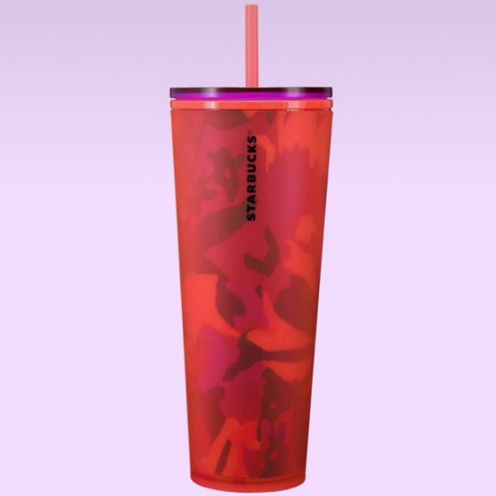 🆕 Starbucks Pink Floral Tumbler Cold Cup 24 oz